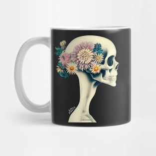 Skull with floral crown Mug